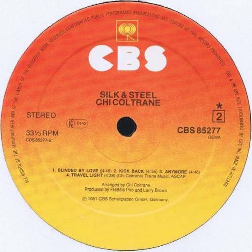 Chi Coltrane Silk and Steel : LP Label B